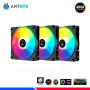 KIT ARGB ANTRYX LINK FAN LF120 BLACK, 120 x3, MODULAR, C/CONTROLADOR