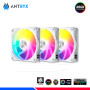 KIT ARGB ANTRYX LINK FAN LF120 WHITE, 120 x3, MODULAR, C/CONTROLADOR