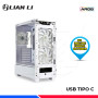 CASE LIAN LI LANCOOL 205 MESH WHITE, ARGB, V/TEMPLADO, USB TIPO C
