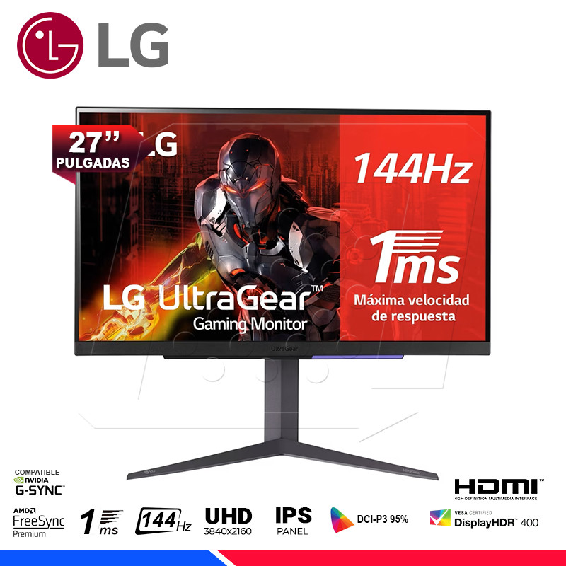 MONITOR GAMING UltraGear 27GN65R-B, 27 IPS, FHD, 144Hz, 1ms. Compatible  Nvidia G-Sync