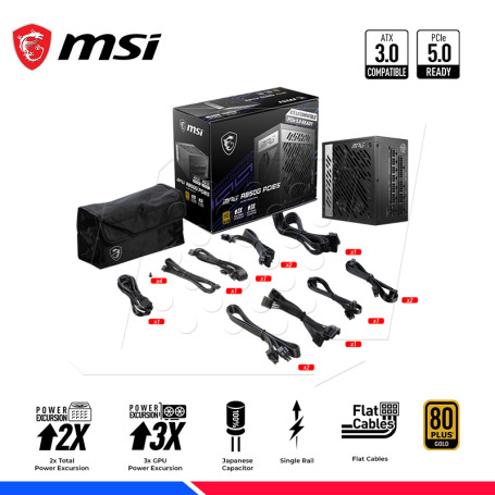 MSI MPG A850G PCIe5 850W Modular 80+ Gold PSU - MPG A850G PCIe5