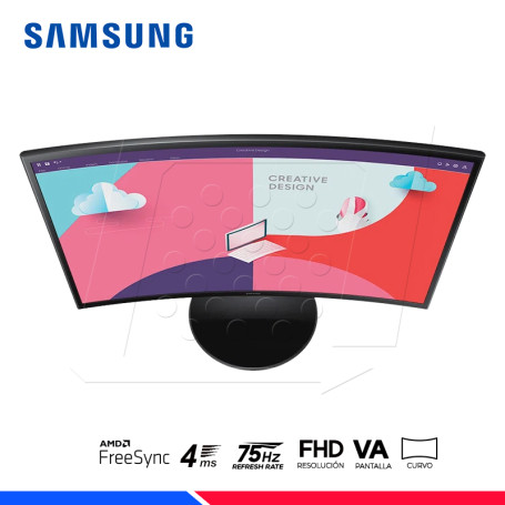 Monitor Curvo 24″ Samsung, Panel VA Full HD, 75Hz, HDMI + VGA, FreeSync –